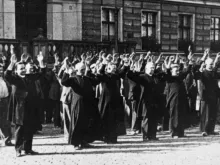 Catholic priests and civilians are seized by the Nazis in Bydgoszcz, Poland, in September 1939.